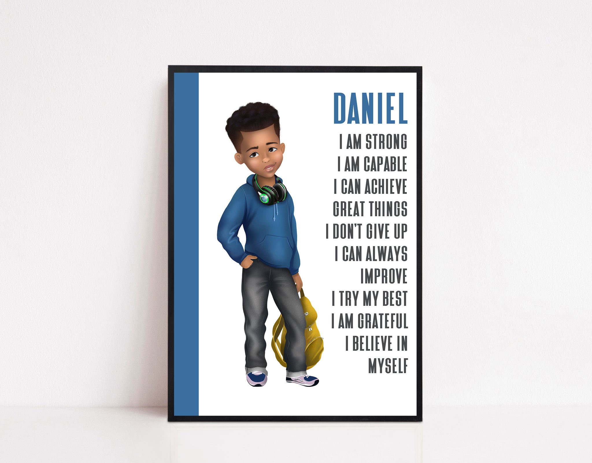 Cool Boy Positive Affirmations Print | Boys Room Wall art, Personalised