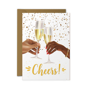 Black Love Couple Cheers / Congratulations Card