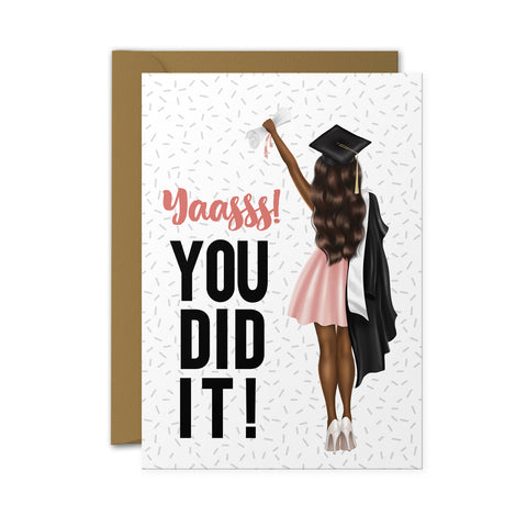 You did it Graduation Card - Black Woman Card