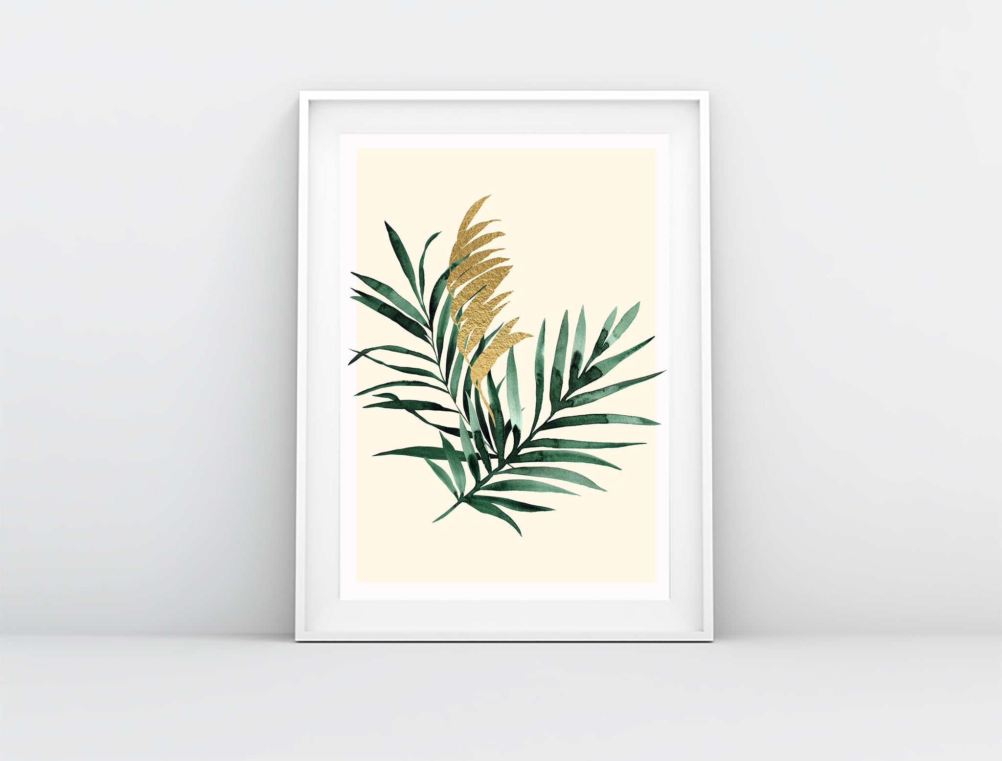 Beautiful Gold & Green Branch - Botanical Art print