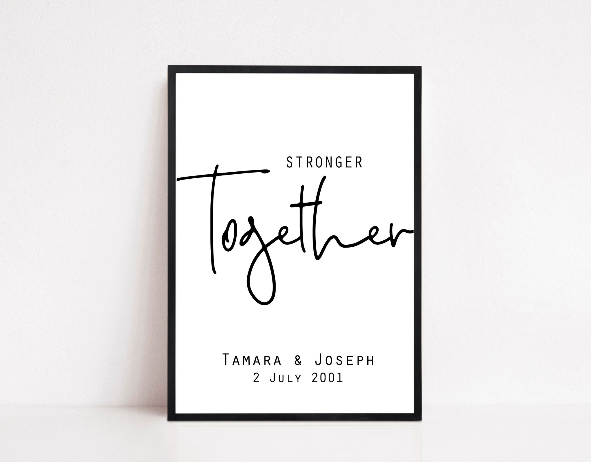 Stronger Together Personalised Print | Couples Wall art