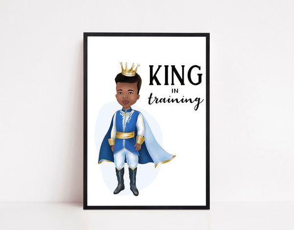 African Prince Illustration with Affirmations Print