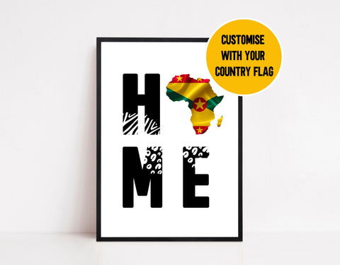 CUSTOM FLAG DESIGN - AFRICA Home Print
